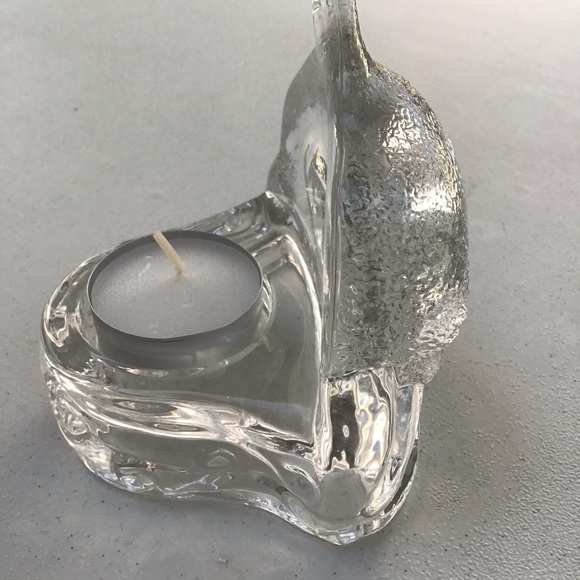 Clear Glass Dolphin Ocean Waves Tea Light Candle Figurine Statue - Picture 5 of 15